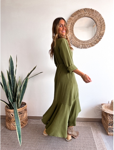 Vestido Sevilla verde musgo